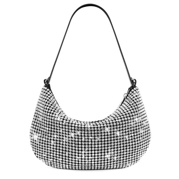 MONTANA WEST Sparkly Rhinestone Clutch Shoulder Hobo Bag NWT - Picture 4 of 5